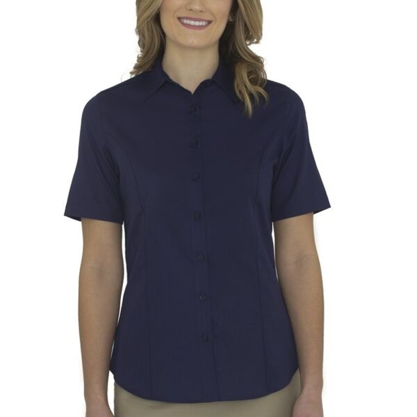 COAL HARBOUR Everyday Short Sleeve Woven Ladies' Button Down Shirt Thumbnail