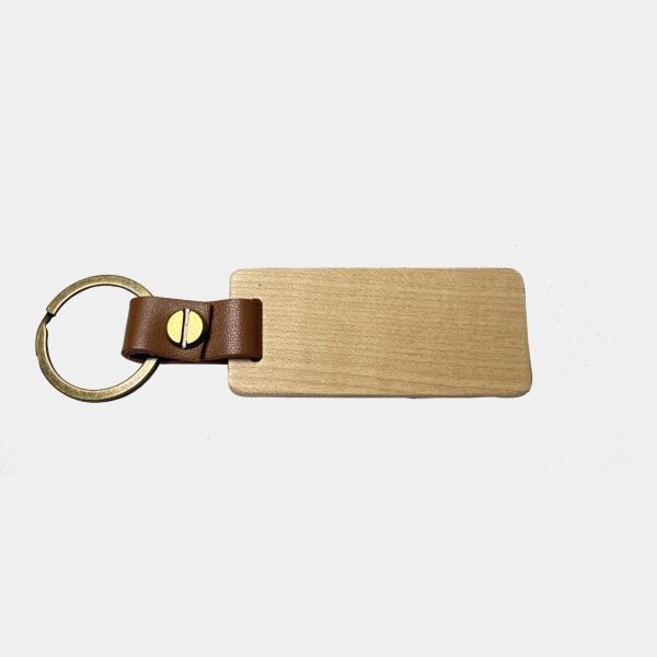 WoodLoop : Wooden & Leather Strapped Keychain Thumbnail