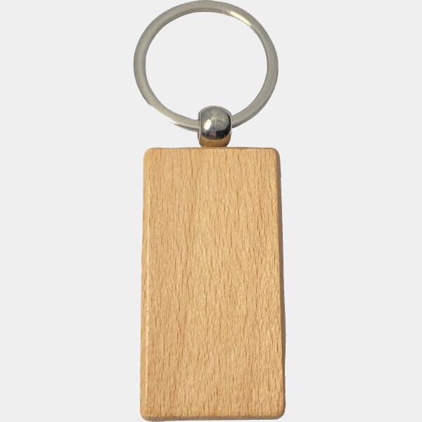 Sharp Rectangle Wooden Keychain  Thumbnail