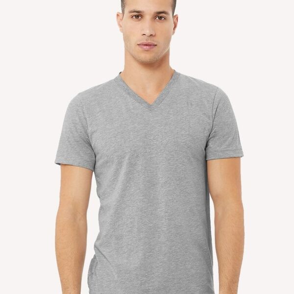 Unisex Heather Lightweight Cotton Blend CVC V-Neck Tee Thumbnail
